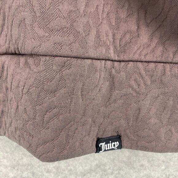 Juicy Couture Sport Jacquard Quilted Funnel Neck Top Pullover Plum Womens Medium - Picture 4 of 9